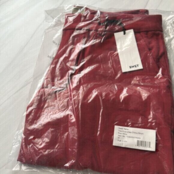 NWT Swet Tailor Men's Red Everyday Chino Short Size 31 - Picture 5 of 6